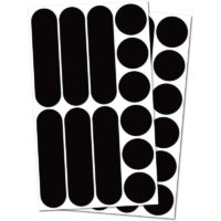(2-Pack) Kit of 12 Retro Reflective Stickers, Night Vision, Universal Adhesive, Bike/Helmet/Motorcycle/Stroller, Black