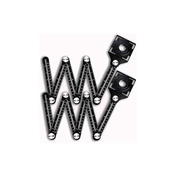 2 Pack Multi Angle Measuring Ruler, Precise Premium Aluminum Alloy, Angle Ruler, Tool Shaping Tool with Perforated Mold for Builders