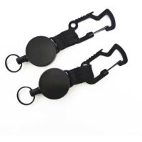 2 Pack Retractable Keychain, Multi-Tool Carabiner Badge Holder, 8oz Retractor, Heavy Duty Badge Reel, Retractable Keychain with Steel Cable, Key Ring