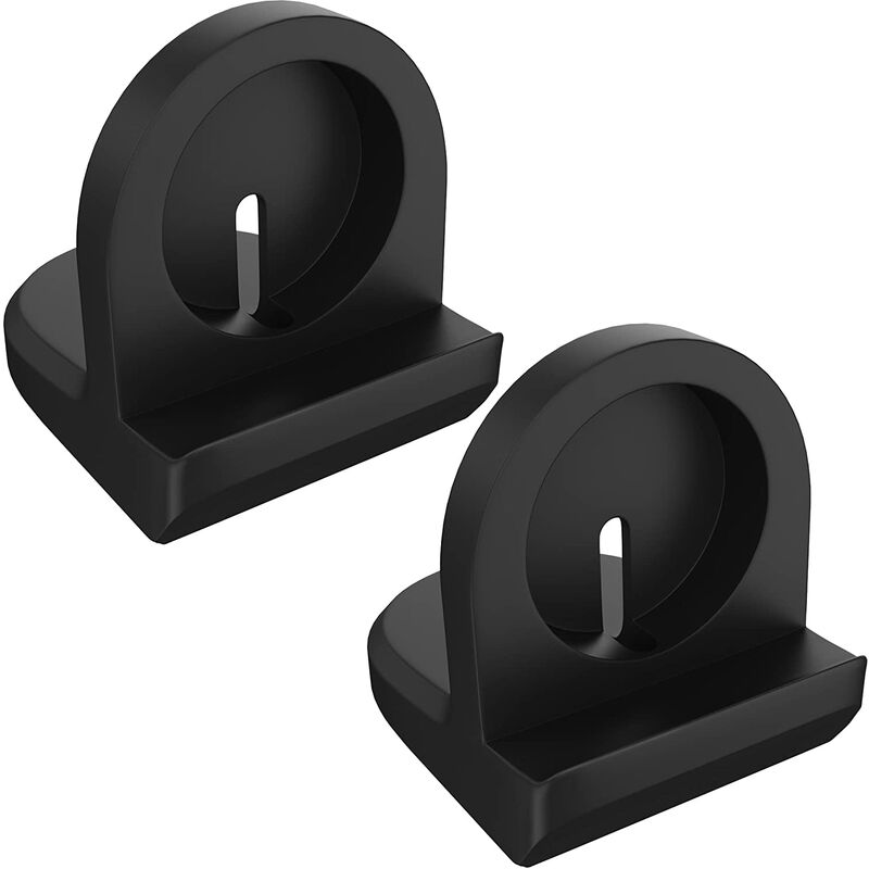 2-Pack Stands Compatible with S-sung G-laxy Watch Stand-Nightstand Mode-Support Charger Bracket Integrated Cable Management Slot(Black)