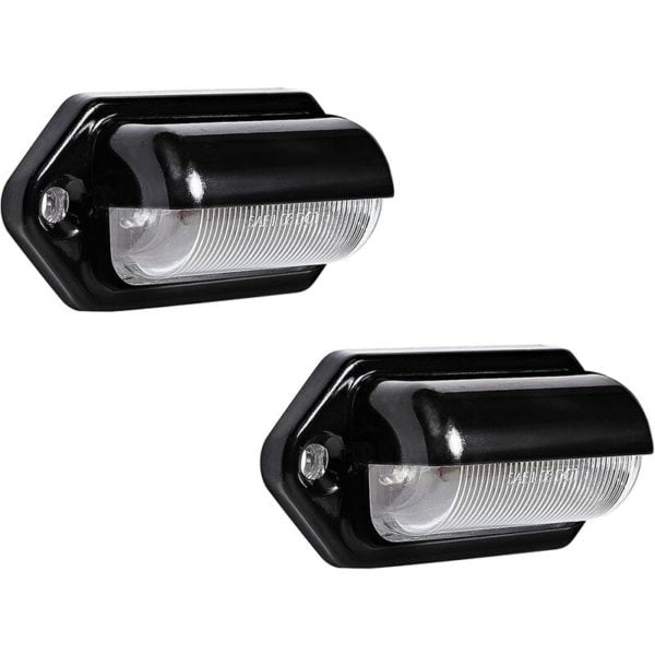 2 Pack Trailer led License Plate Light [dot fmvss 108] [sae l] [Black Finish] [Surface Mount] [Waterproof] [12V dc] Courtesy License Plate Light for