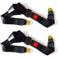 2 Pack Universal Lap Adjustable Seat Belt 2 Point Adjustable Safety Harness Kit Single Double Seat Lap Seatbelt -
