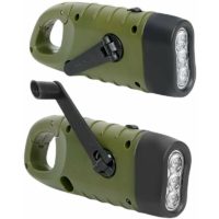 (2 Packs) Flashlight Solar Rechargeable Flashlight LED Flashlight Backup Generator Flashlight with Mouse for Hiking Camping Climbing Army Green