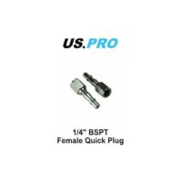 2 Pc 1/4' bspt Female Air Line Compressor Plug Fitting Quick Release 8778 - Us Pro