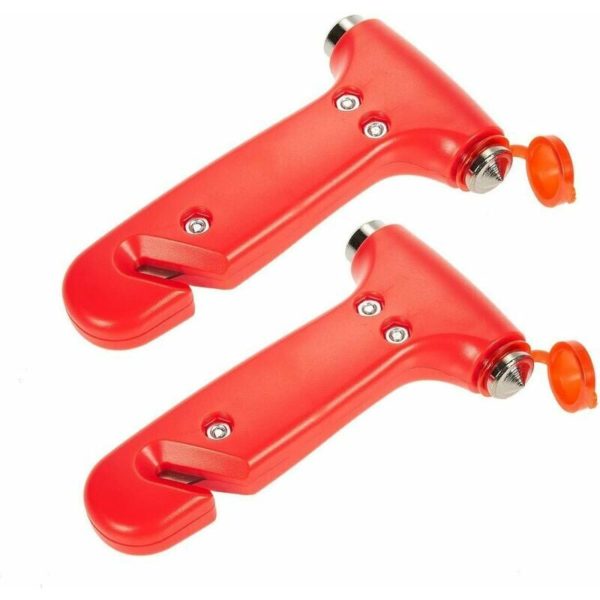 2 Pcs Anti-Slip Rescue Hammers Car Safety Hammer Belt Cutter Window Glass Breaker Multi-Purpose Rescue Emergency Escape Tool Hammer 13Thirteen