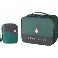 2 Pcs Family Medicine Box, Portable Family First Aid Kit, Portable First Aid Emergency Bag, For Home Travel (Green),13Thirteen