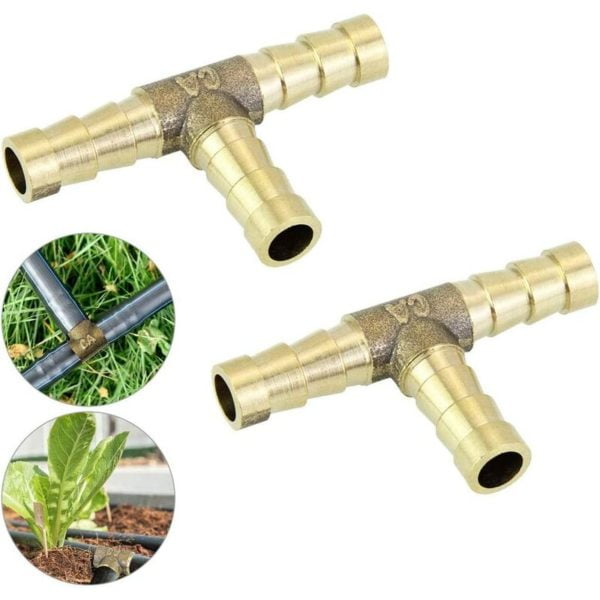 2 Pcs Gas Pipe Connector 8mm Gas Pipe Fittings 3 Way t Shaped Hose Pipe Joiner Brass Fuel Line Connectors Quick Release Air Hose Connectors Fittings