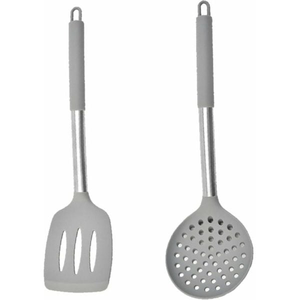 2 Piece Kitchen Utensil Set Heat Resistant Kitchen Gadgets Utensils Stainless Steel Handle Leaking Shovel + Fishing Fence