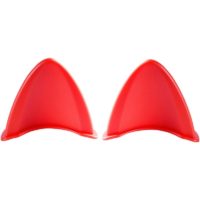 2 Pieces Helmet Cat Ears Sticker Motorcycle Ornament Accessory (Red)