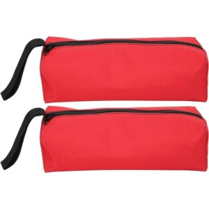 2 Pieces Small Tool Bag Portable Tool Storage Bag Multi-Function Canvas Tool Bag Zipper Tool Bag Multi-Purpose Storage Tool Bag Zipper Bag (Red)