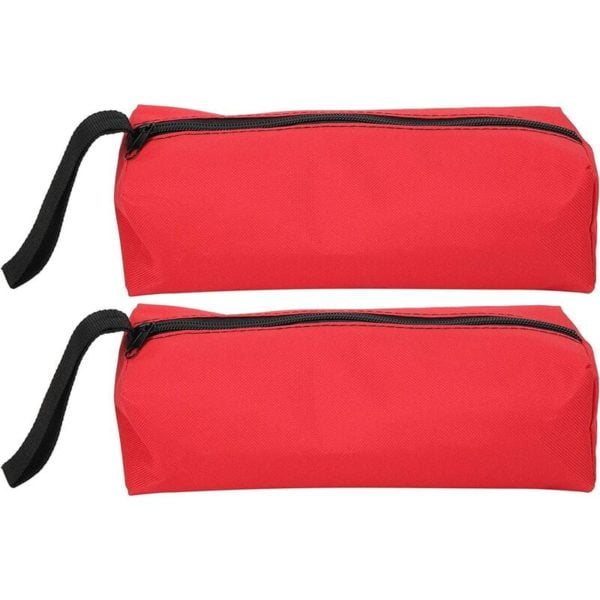 2 Pieces Small Tool Bag Portable Tool Storage Bag Multi-Function Canvas Tool Bag Zipper Tool Bag Multi-Purpose Storage Tool Bag Zipper Bag (Red)