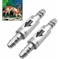 2 Pieces Stainless Steel One Way Check Valve Backflow Preventer CO2 Line 4/6 mm Regulator Tube Diffuser in Aquarium System