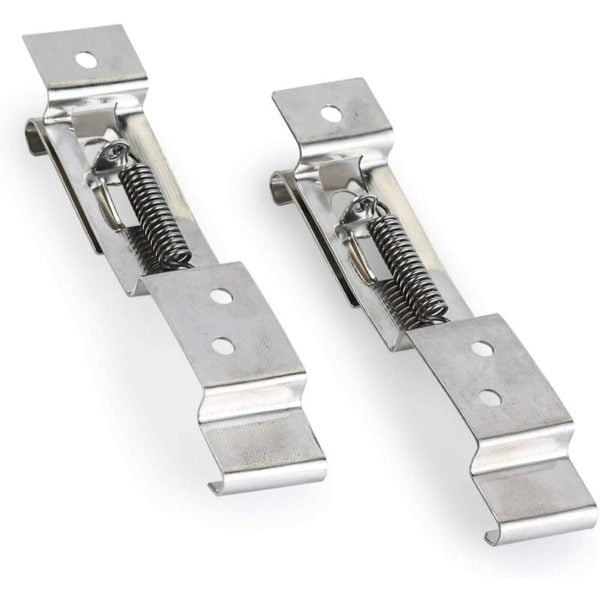 2 Pieces Trailer License Plate Holder Clips, Stainless Steel Spring Loaded License Plate Clamps for Standard Number Plates 11cm x 52cm