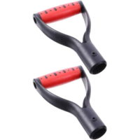 2 Pieces d Shaped Plastic Snow Shovel Grip Handle Spike Forks Replacement Sleeves Digging Raking Tool Garden Accessories