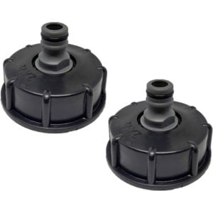 2 Pieces ibc Tank Cap,S60x6 ibc Fitting/Nipple Plug,1/2 Outlet Diameter,Inlet Diameter 60mm for ibc Ton Valve - Black