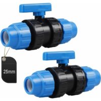 2 Pieces pp Water Pipe Connector, pe Pipe Clamp Connector, 25mm (Blue)
