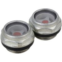2 Pieces t Air Compressor Metal Oil Sight Glass Dia G1/2 inch threaded