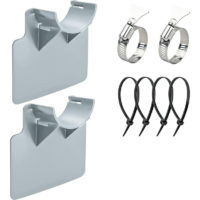 2 Pool Hose Holders, for 30 mm to 38 mm hoses, Resistant to breaks, tears, punctures (Grey)