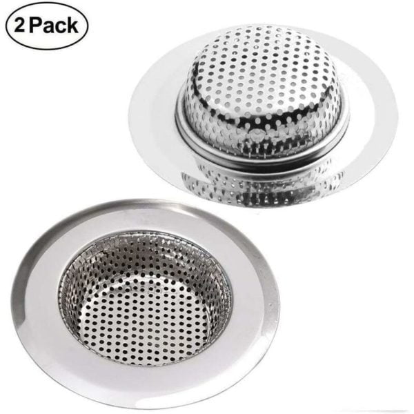 2 Set Stainless Steel Kitchen Sink Strainer, 9cm Drain Screen Perfect for Kitchen Sinks Bathroom Sinks Shower Drains - Litzee