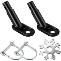 2 Sets Bike Trailer Hitch Steel Connector Bike Towbar Adapter Towbar Mount Hitch with Snowflake Multi-Tool 18 in 1