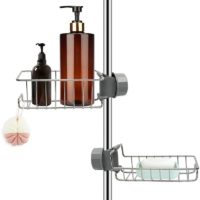 2 Shower Shelf Without Drilling Stainless Steel Bathroom Shelf Telescopic Stainless Shelf Shower Holder Soap Holder Shower Bar Shower Caddy for