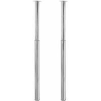 2 Telescopic Table Legs Chrome 710 mm-1100 mm vidaXL - Silver