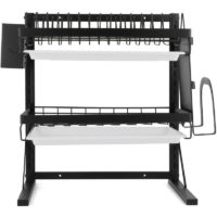 2-Tier Dish Drying Rack Stainless Steel Tableware Rack Kitchen Organizer Storage Shelf