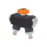 2 Way Distributor, Adjustable 2 Way Distributor, Lockable 2 Way Sprinkler Distributor for Garden and Outdoor Irrigation