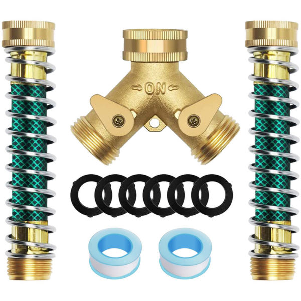 2 Way Garden Hose Splitters 3/4'' Y Way Connector Faucet Diverter Tap Hose Connector Hose Pipe Splitter