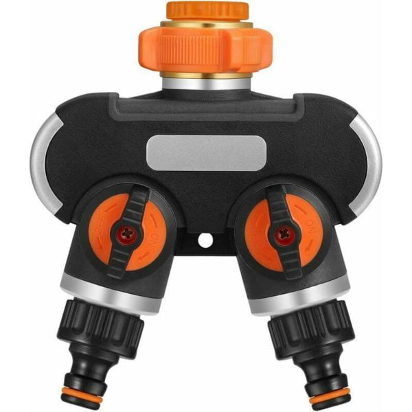 2-Way Watering Distributor, Garden Hose Splitter, Garden Hose Connector, Adjustable Water Flow, Ideal for Outdoor Faucet,