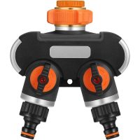 2-Way Watering Distributor, Garden Hose Splitter, Garden Hose Connector, Adjustable Water Flow, Ideal for Outdoor Faucet