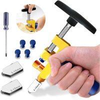 2 in 1 Glass Cutter Tool Kit, Premium Quality 3mm-15mm Glass Cutting Tool for Glass/Mirror/Stained Glass Cutting with 2 Extra Heads, 4 Pressure Bits