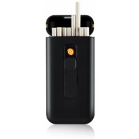 2 in 1 Portable Case for 20 Fine 100s Cigarettes with usb Electric Lighter Flameless Windproof and Rechargeable