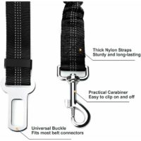 2-pack car safety harness, with shock absorption and adjustable elastic carabiner for dogs Top safety harness for all dogs and cats.