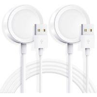 2 pc,a-p Watch Charger Magnetic Fast Charging (White,6.6FT/2M)