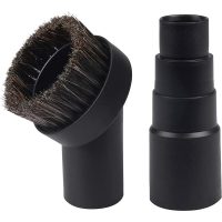 2 pcs 25mm Long Horse Hair With Universal Connector for 25mm/1', 32mm/1-1/4', 35mm/1-3/8' Hose, 1.25 Inch Small Round Dust Suction Brush Vacuum Brush
