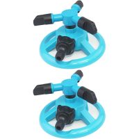 2 pcs 360° Lawn Sprinkler, Garden Sprinkler, Automatic Rotating Nozzle for Automatic Lawn, Garden and Vegetable Garden Watering (Blue)