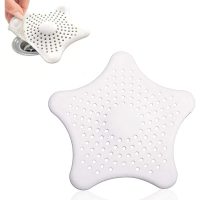 2 pcs Silicone Sink Strainer, Shower Hair Strainer, Starfish Bath and Shower Waste Strainer, for Shower Drain, for Catching Hair and Dirt, Sink