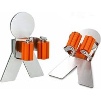 2 pcs Stainless Steel Mop Holder, Multi-Function Wall Mounted Storage Rack Mop Holder and Broom Holder Organizer, Home Tool