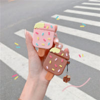2 pcs Summer ice cream sandwich AirPOds 1/2 generation Apple Bluetooth wireless headphone cover fresh anti fall soft rubber shell for use