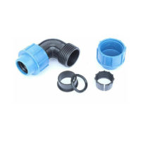 2 -piece fittings of external connections with quick connection in pe hose elbow, CaDés fitted fittings with quick connecting water saving