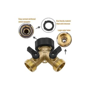 2-way brass tap connector for washing machine with individual on / off valve