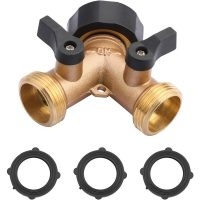 2-way faucet distributor in the shape of y 3/4 European standard thread, with individual brass valve, collector adapter for dishwasher, exterior,