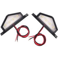 2 x 4 led License Plate Lights Lamp led Bulb Rear License Plate Light Waterproof for Truck Van Trailer Car Vehicle Caravan 12V 24V