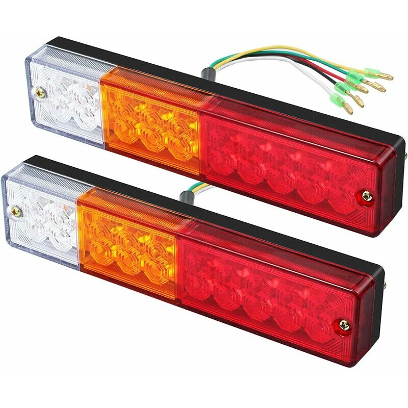 2 x LED Tail Lights Reversing Lights Brake Turn Signal Lighting Rear Headlight 40 LEDs 12V 24V for Trailer Truck Caravan UV Boat Motorhome