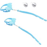 2 x Safe Bell Adjustable Angle Wing Leash Harness for Small Size Ferret Rabbits (m: Chest: 30-50cm/11.81-19.68, Blue)