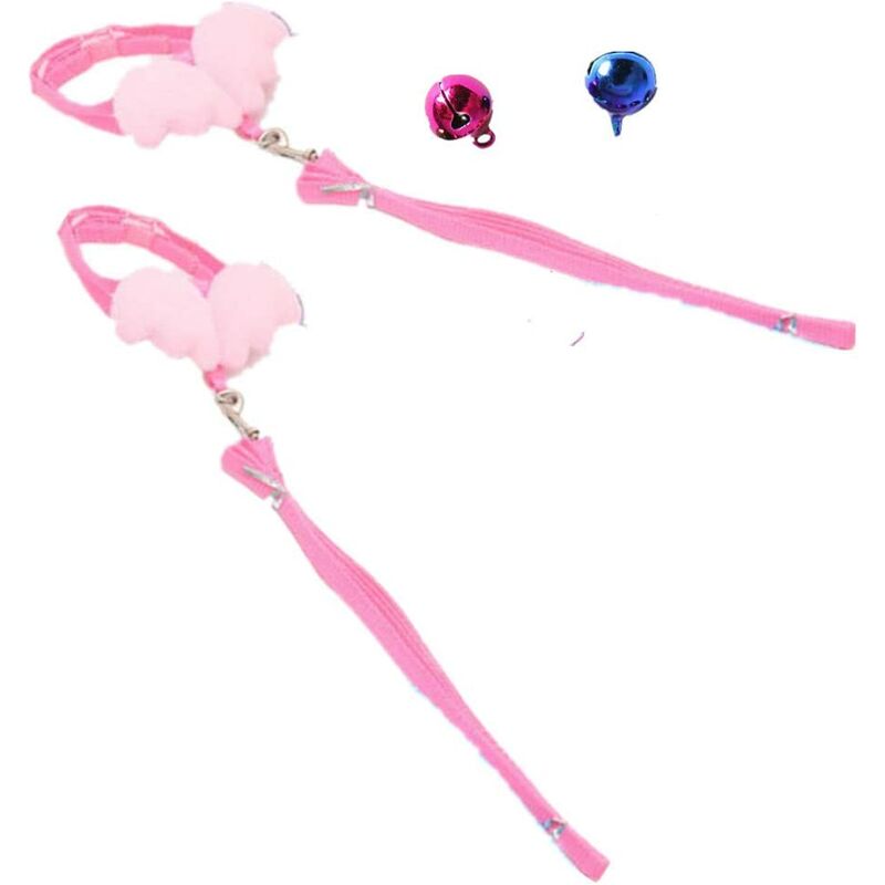2 x Safe Bell Adjustable Angle Wing Leash Harness for Small Size Ferret Rabbits (m: Chest: 30-50cm/11.81-19.68, Pink)