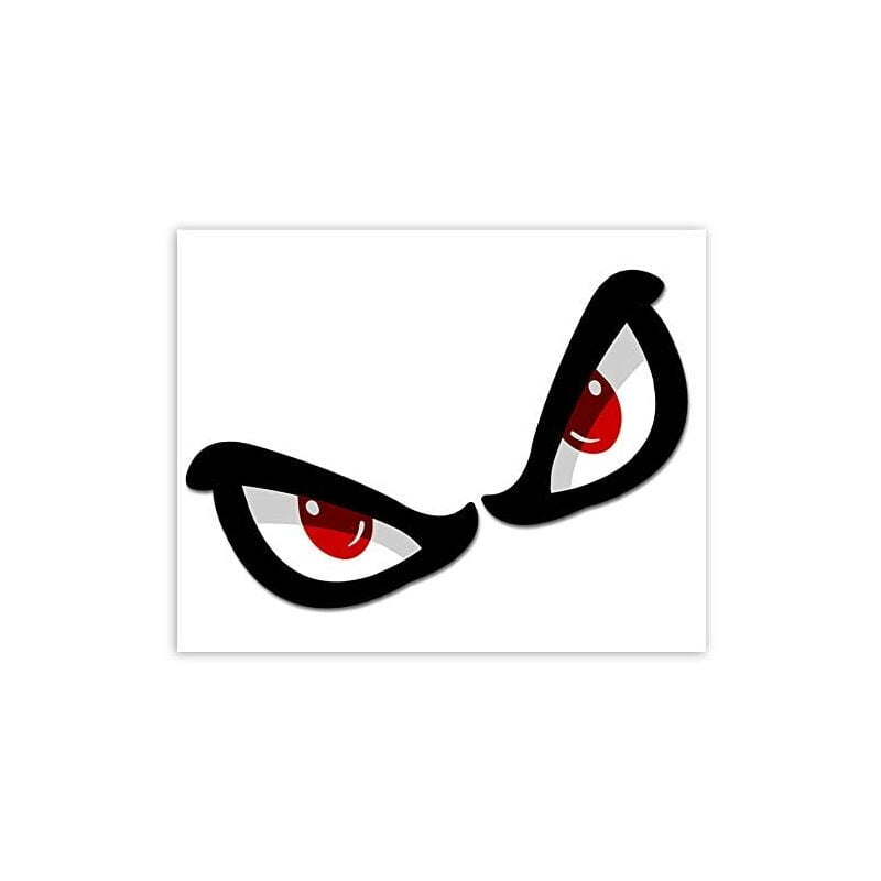 2 x Sticker Decals Vinyl No Fear Eyes Pair Eyes for Laptop iPad Panel Travel Gift Car Window Door Motorcycle Helmet Bike Tuning