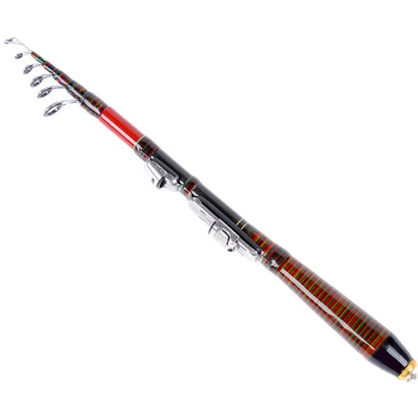 2.1M 6.89FT Telescopic Fishing Rod Travel Spinning Lure Rod Raft Pole Carbon Fiber