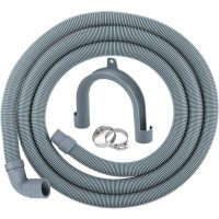 2.50 m Drainage Hose for Washing Machines and Dishwashers, Including Support and Clamping Collars, Elbow